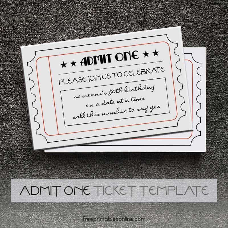 Black And White Printable Admit One Tickets Black And White Printable Admit One Tickets