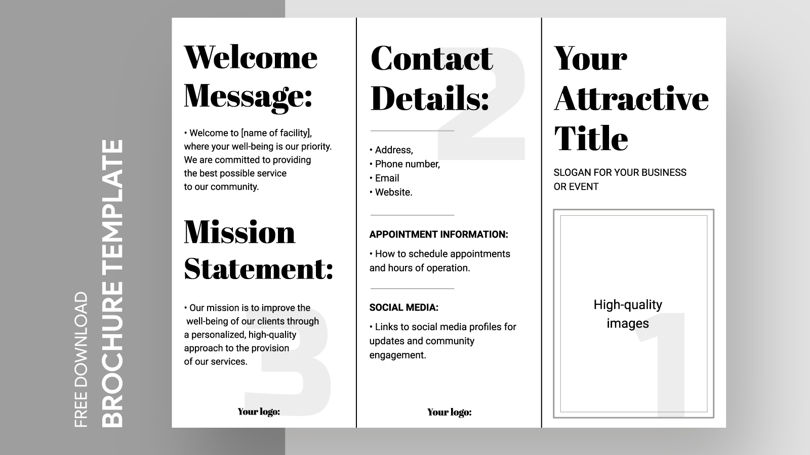free printable blank brochure template free printable blank brochure template