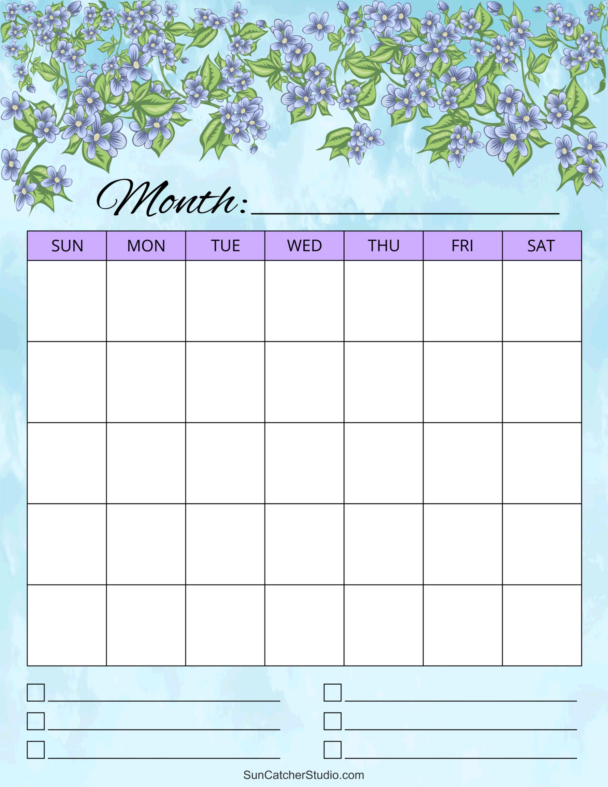 Blank Calendar Template