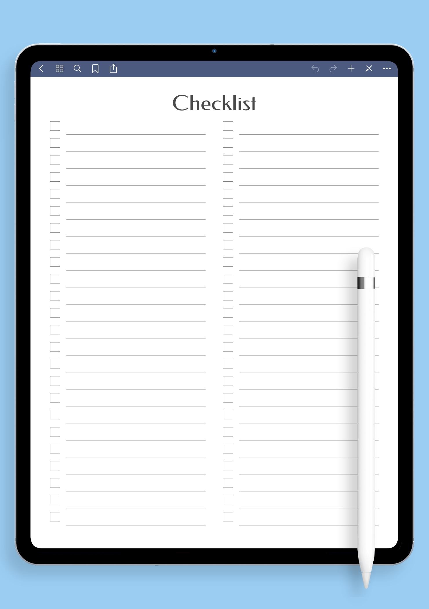 Blank Checklist Blank Checklist