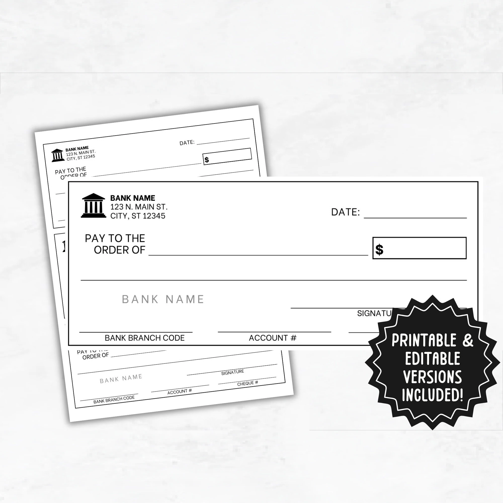 Blank Checks Template Editable Blank Blank Checks Template Editable Blank