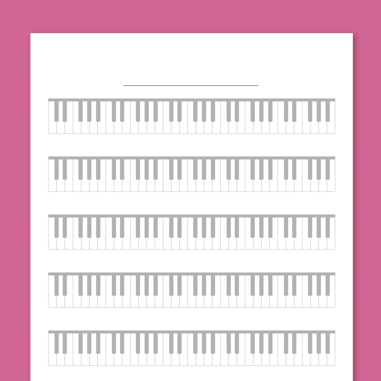 Blank Keyboard Worksheet Gray Version