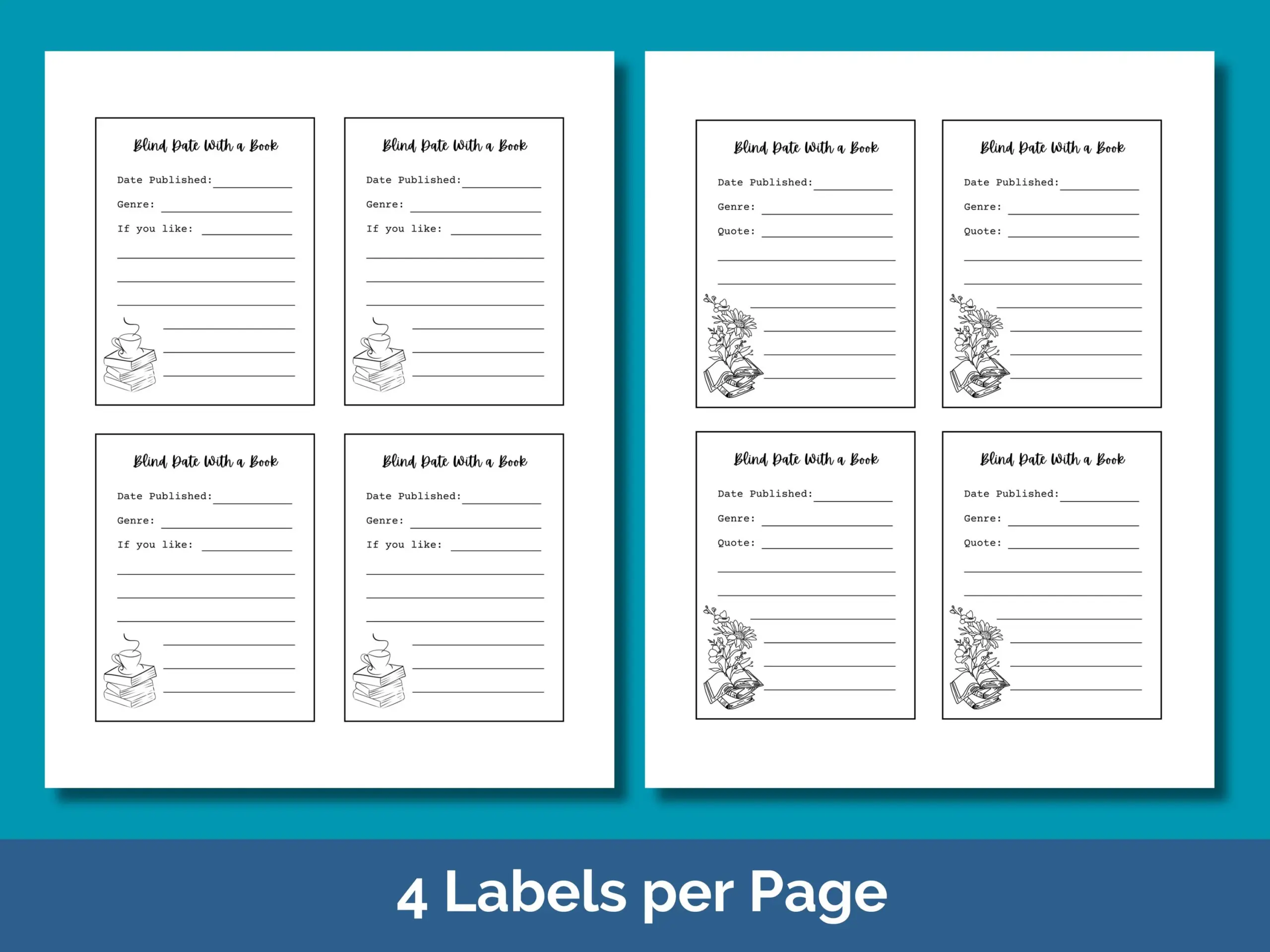 Blind Date With A Book Labels Printable Blind Date With A Book Labels Printable