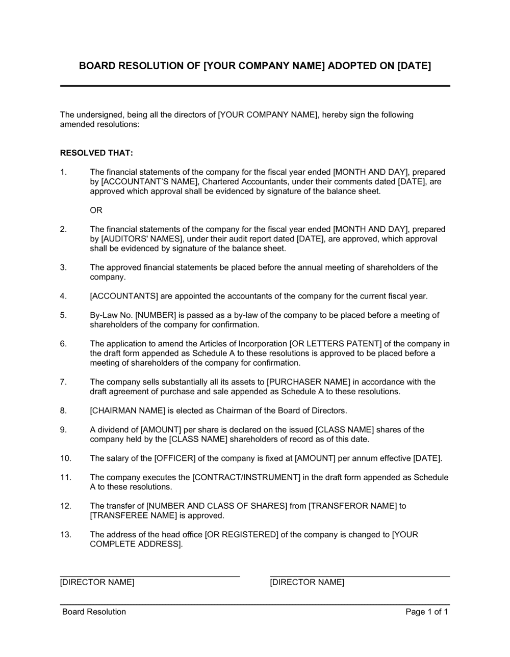 Board Resolution D78 Board Resolution D78