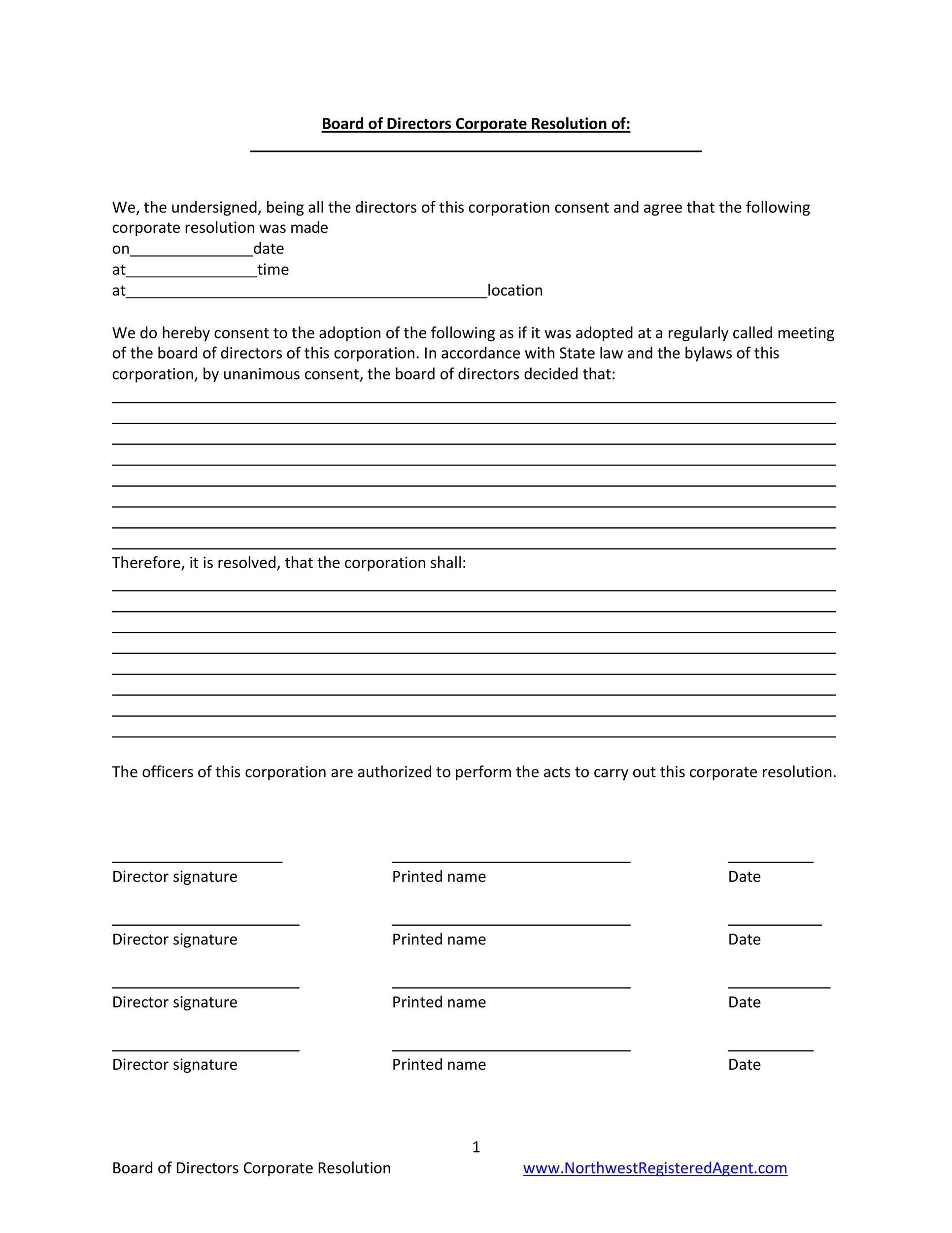 Board Resolution Templates Board Resolution Templates