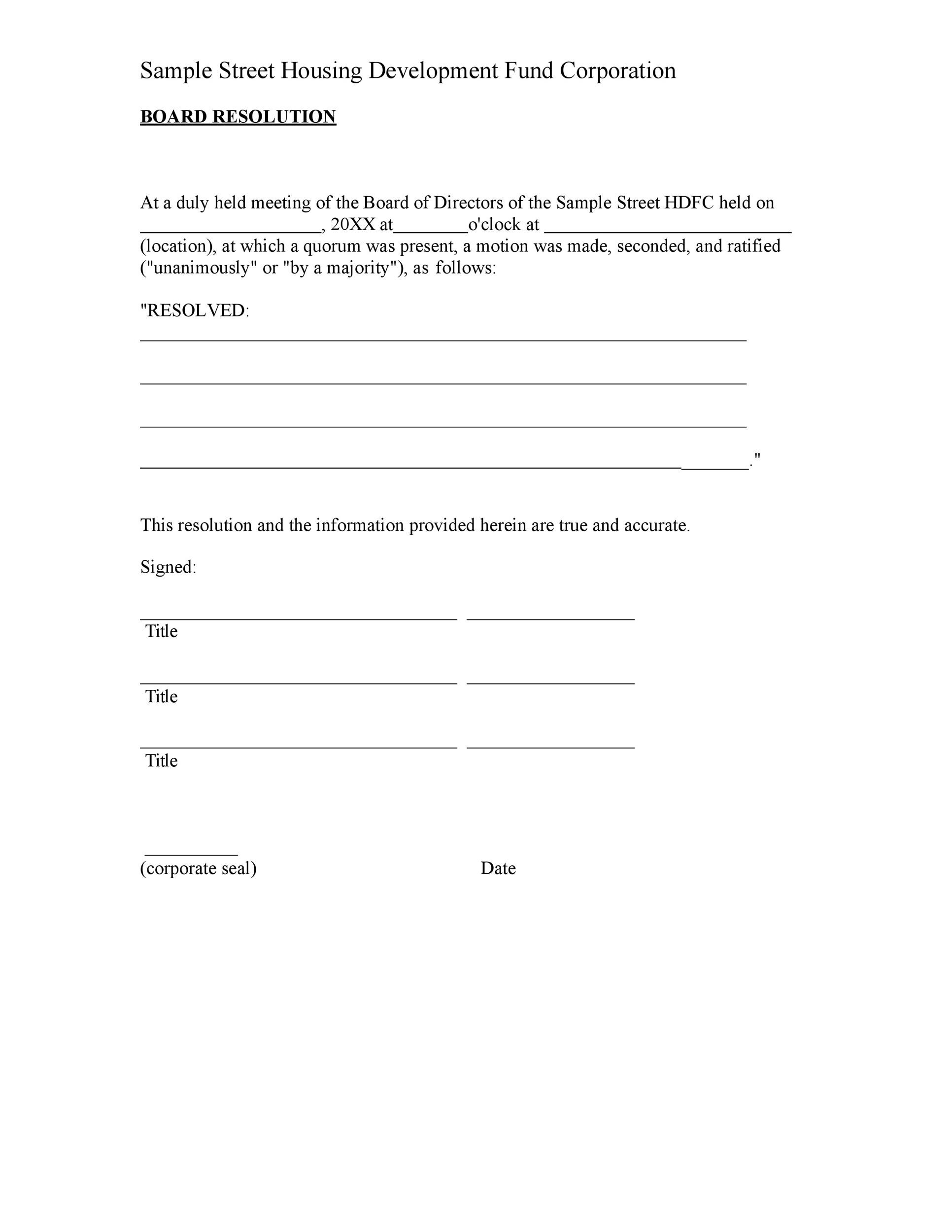Board Resolution Templates Board Resolution Templates