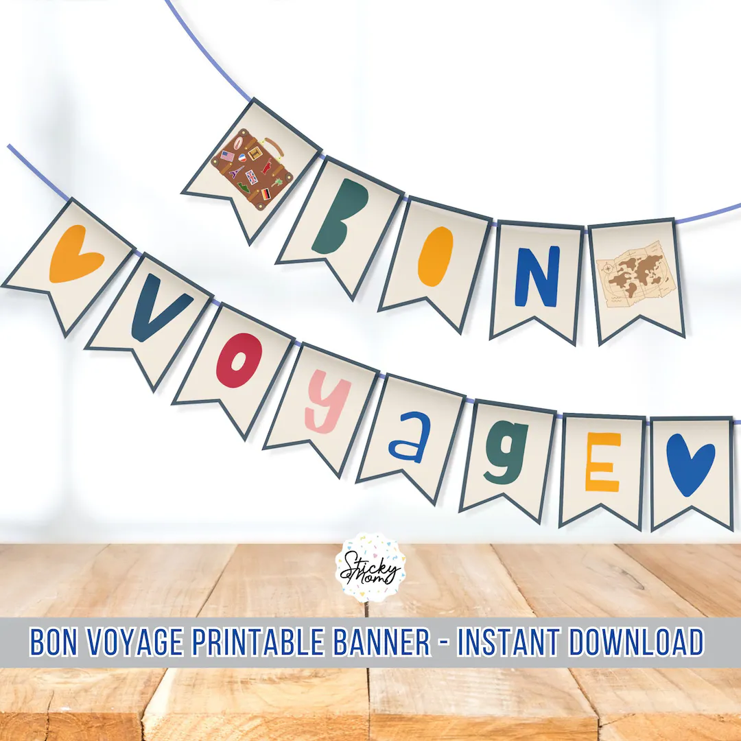 Bon Voyage Banner Printable Farewell Bon Voyage Banner Printable Farewell
