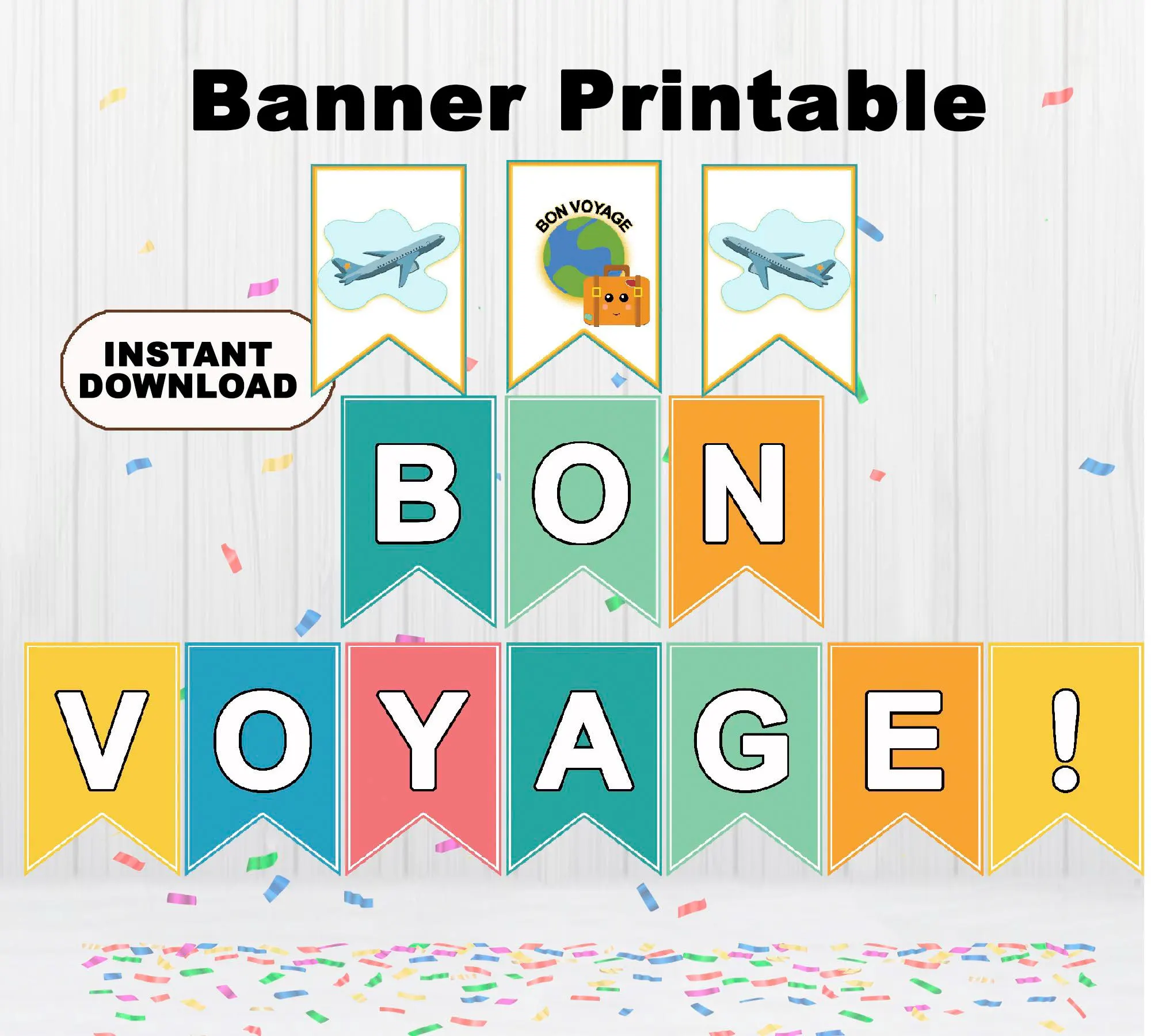 Bon Voyage Banner Printable Safe Travels