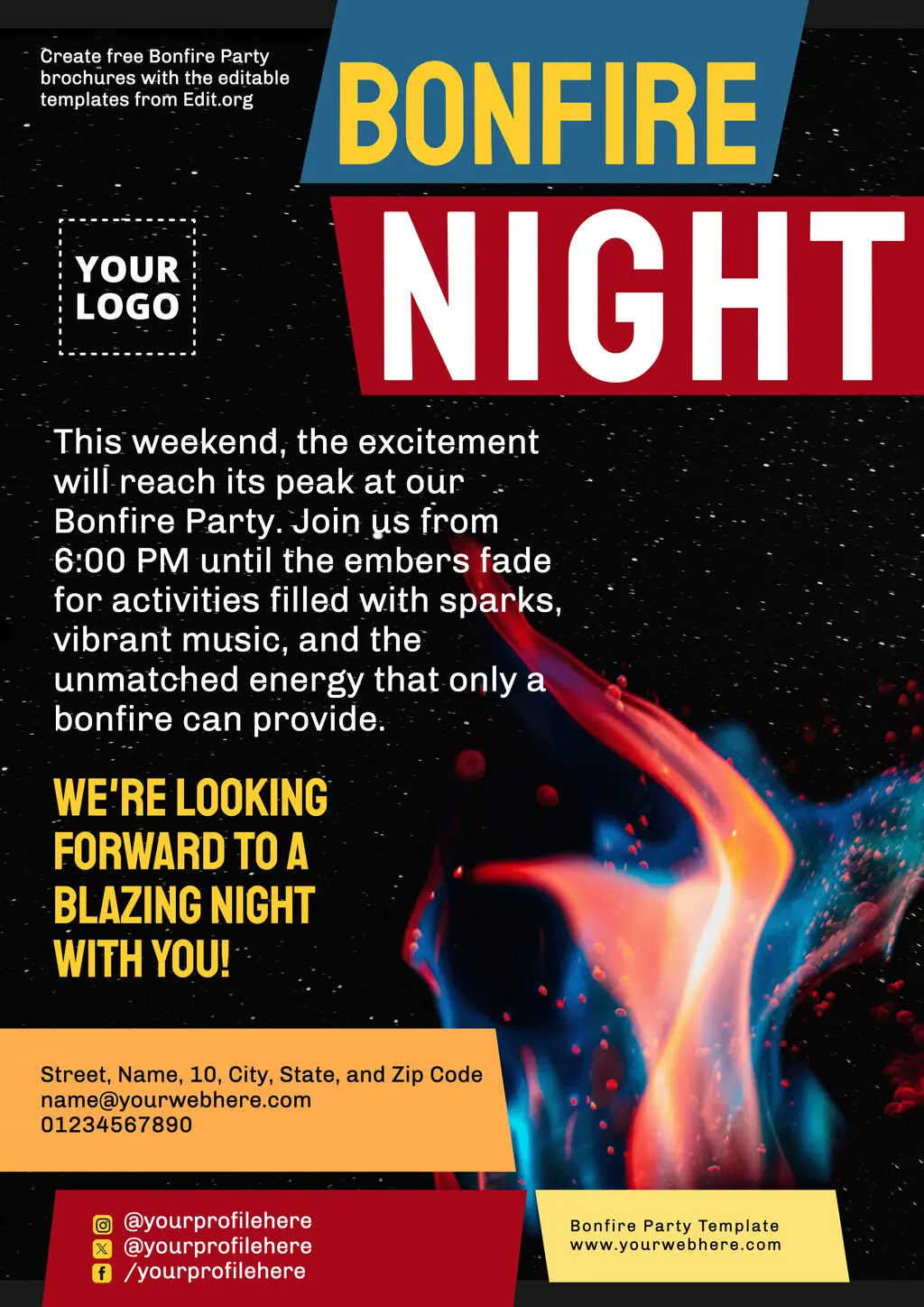 Bonfire Party Templates