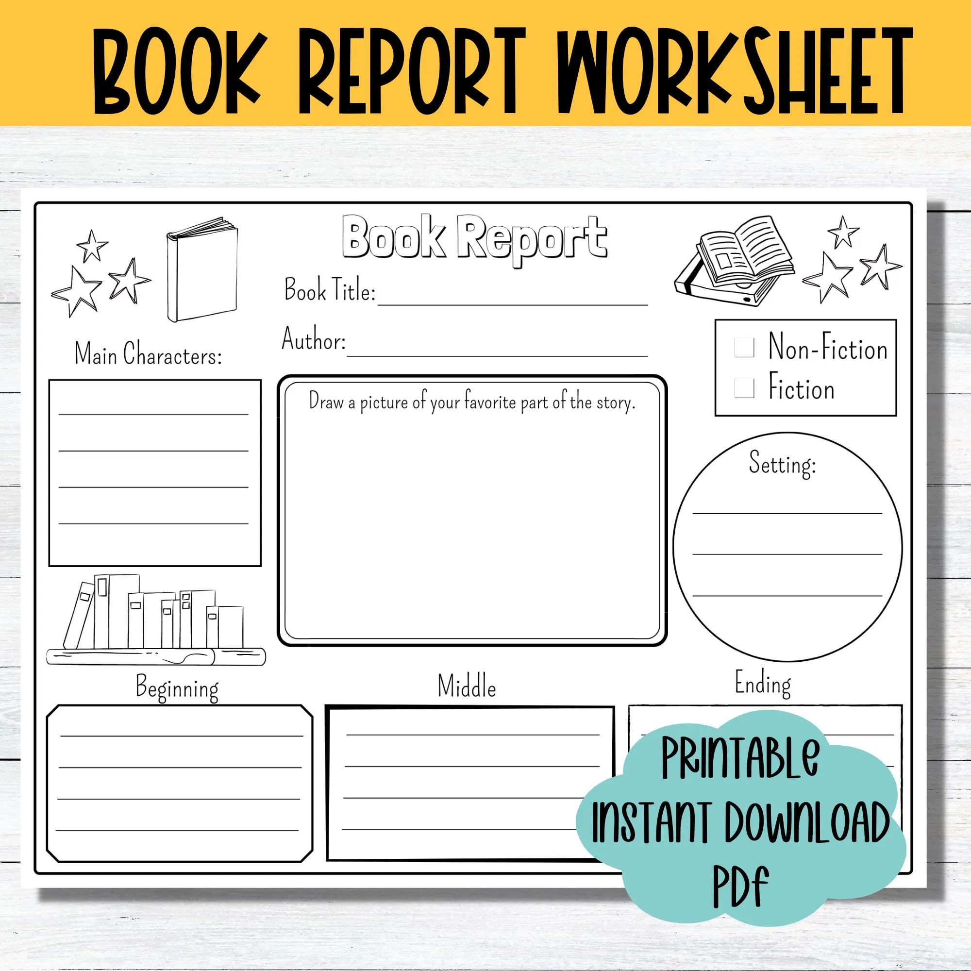 free printable book report template 1st grade