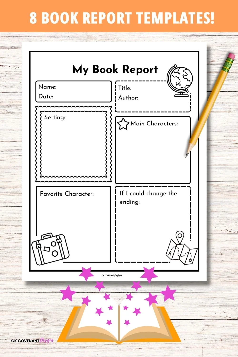 Book Report Templates Digital Download