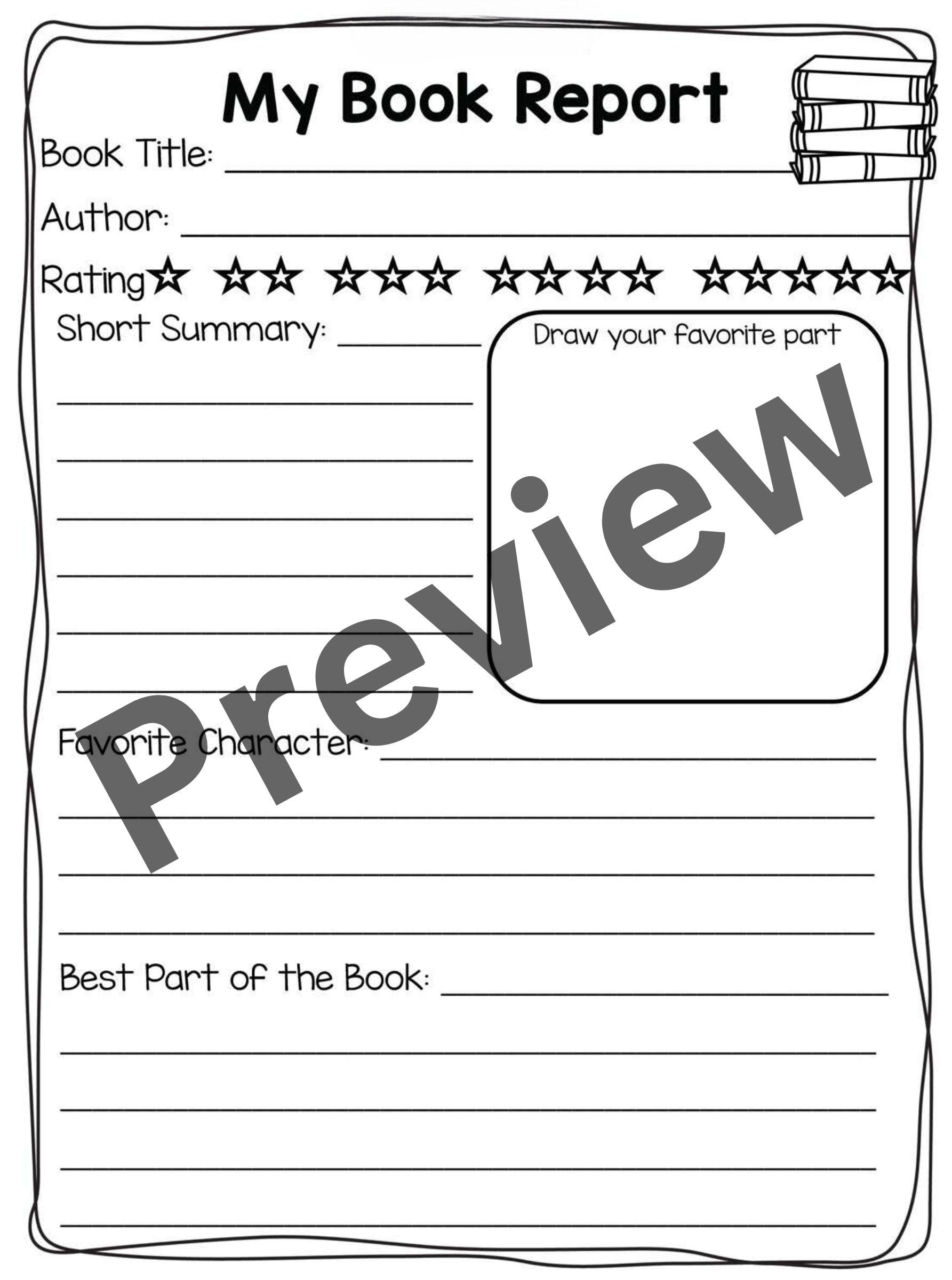 Book Report Templates Simple Book Review Templates For 1st 6th 13117046