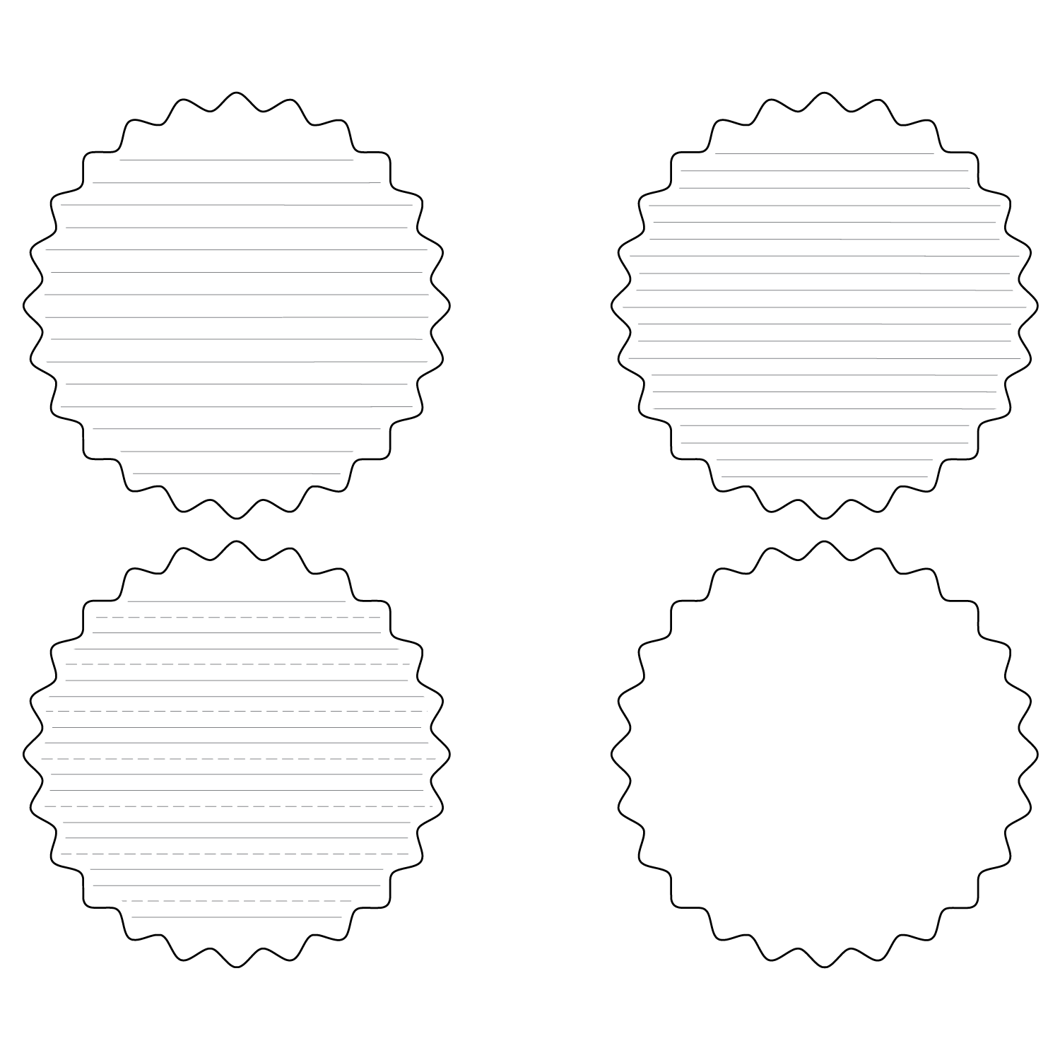 Bottle Cap Stopper Shaped Writing Template