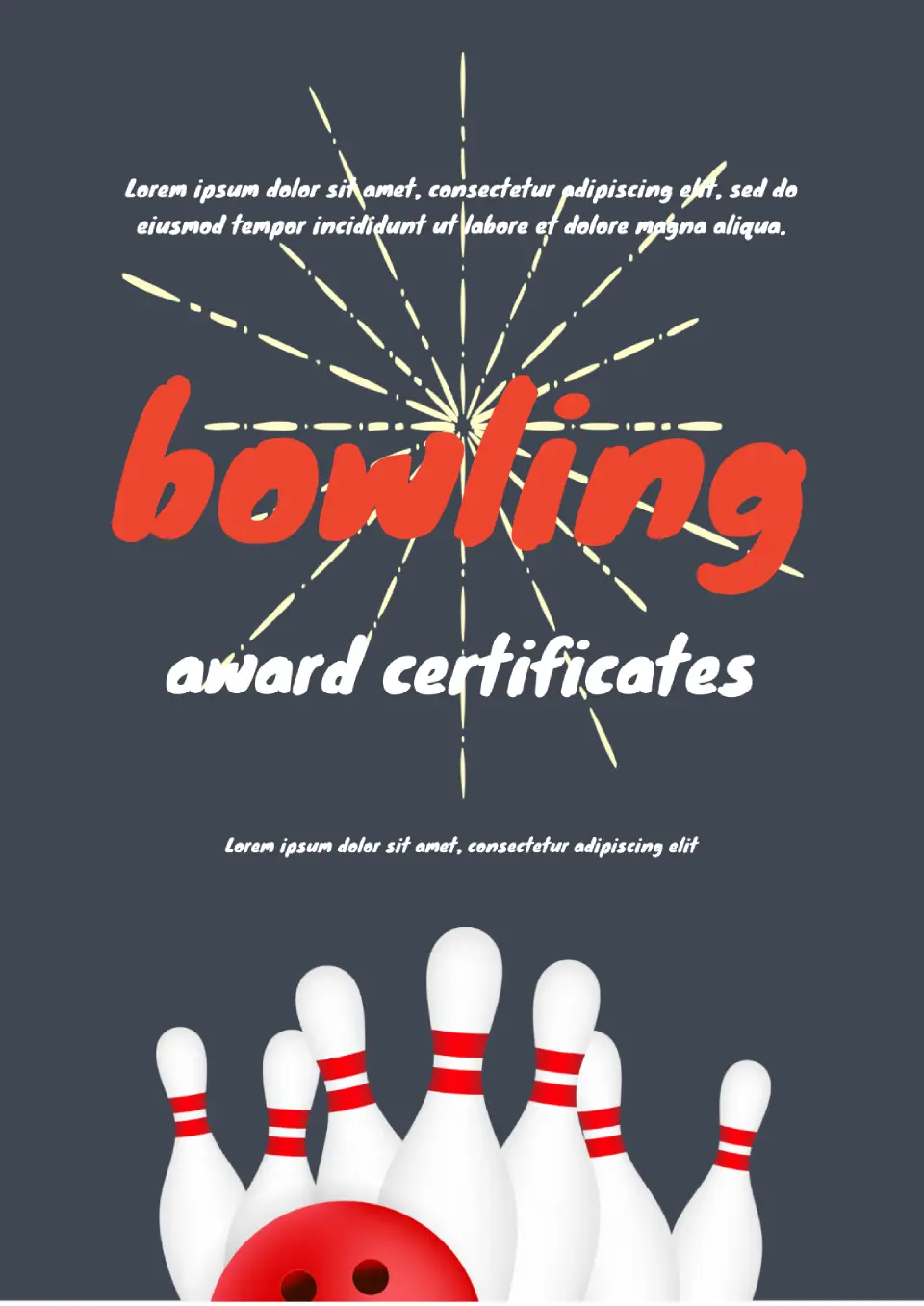 Bowling Award Certificate Template Bowling Award Certificate Template