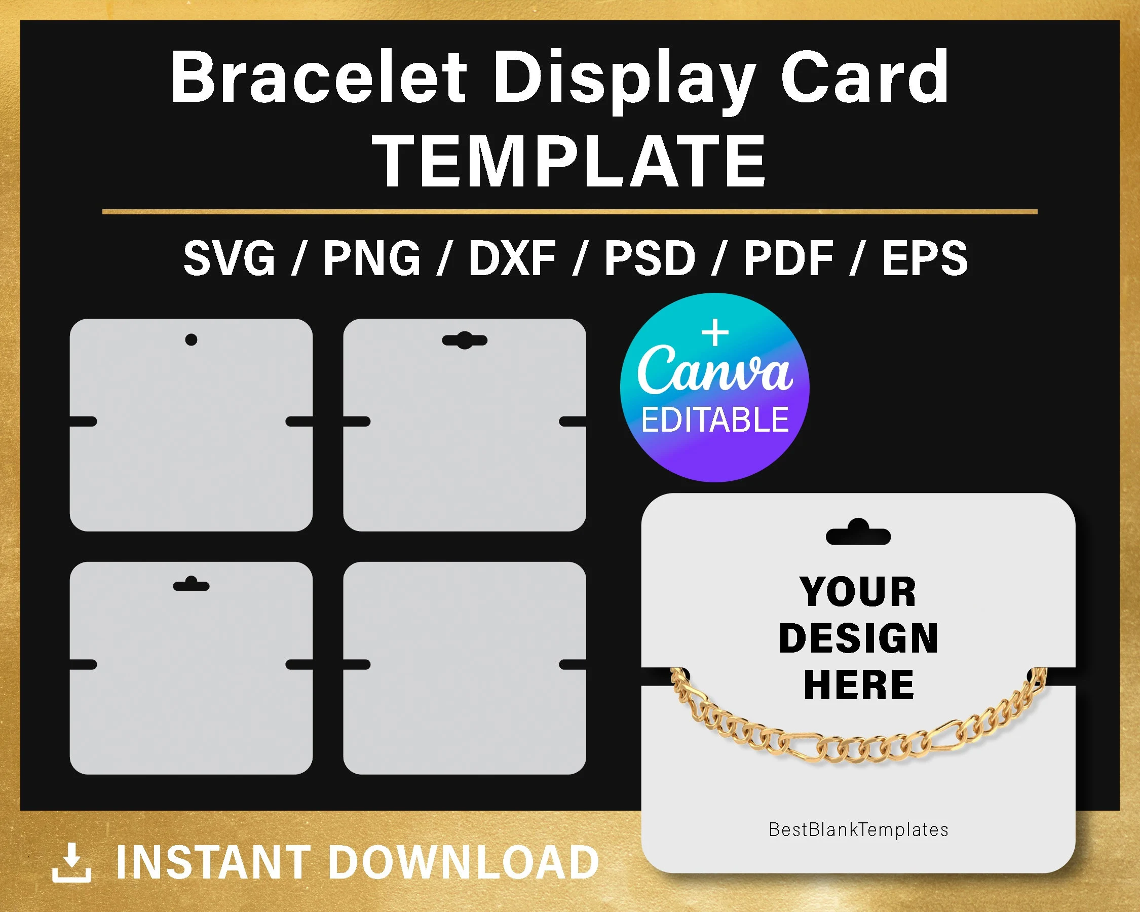 Bracelet Display Card Blank Template Bracelet Display Card Blank Template