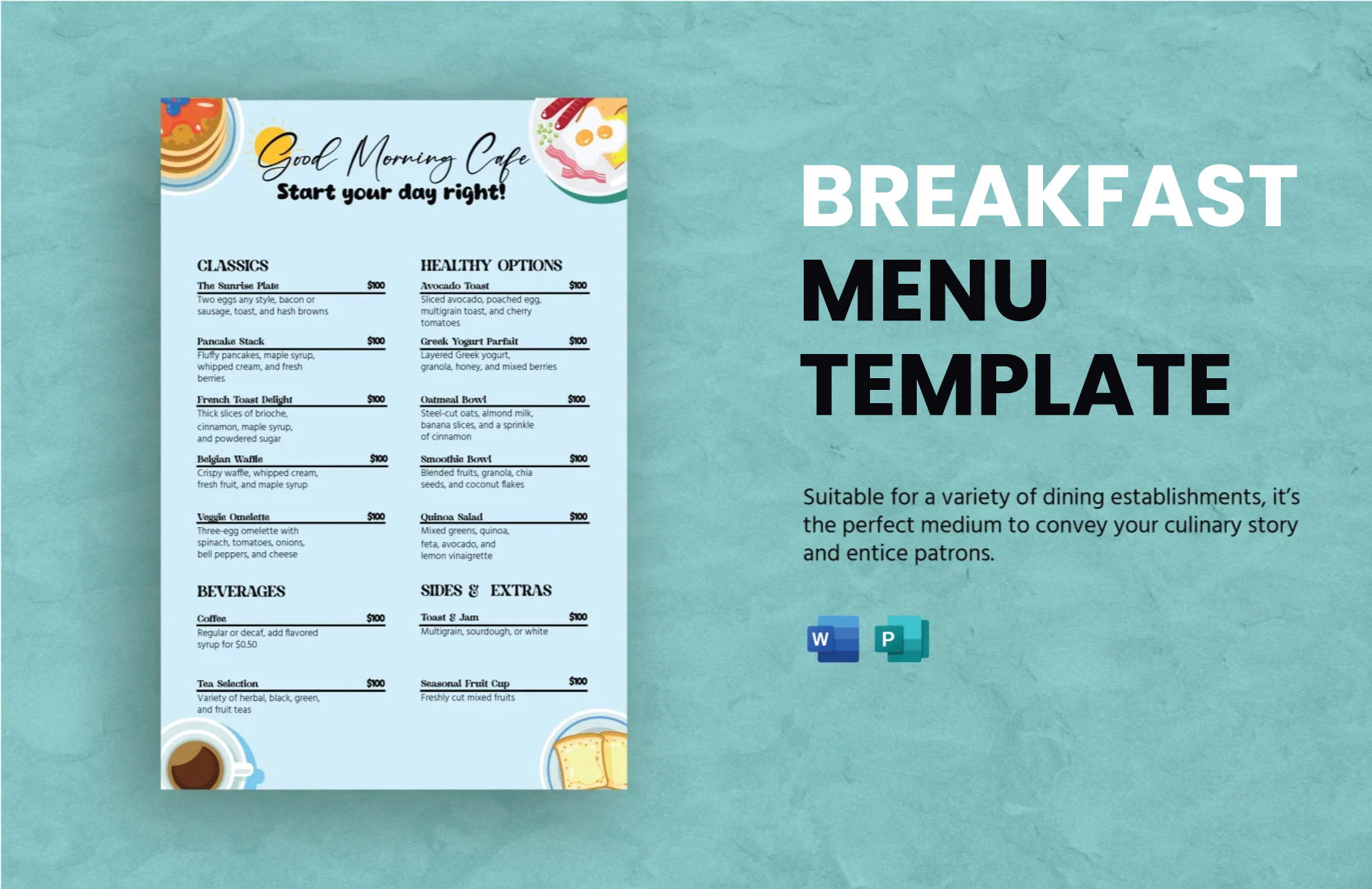 Breakfast Menu Template