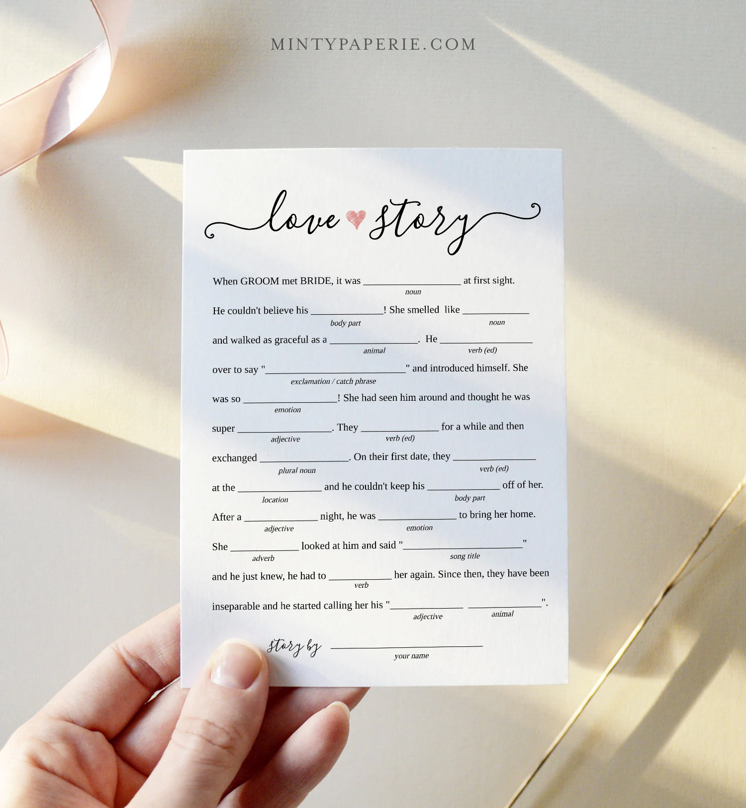 Bridal Shower Mad Libs Printable Funny Bridal Shower Mad Libs Printable Funny