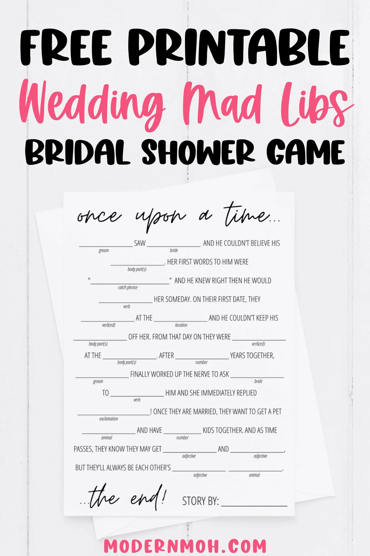Bridal Shower Mad Libs Bridal Shower Mad Libs