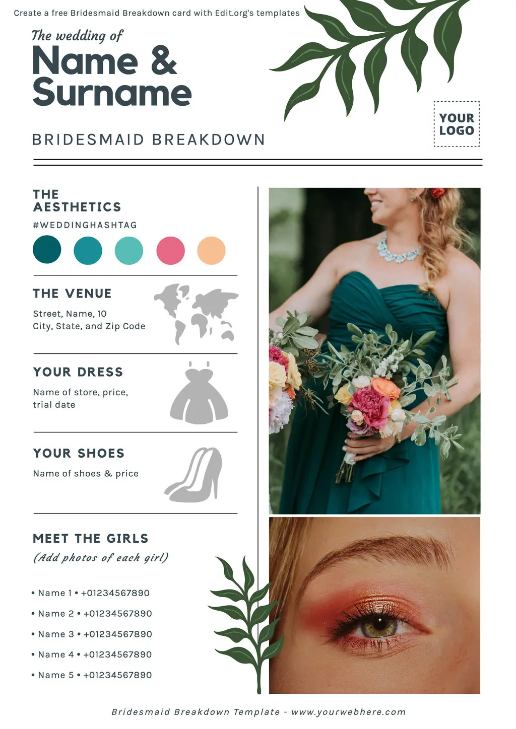 free printable bridesmaid proposal template