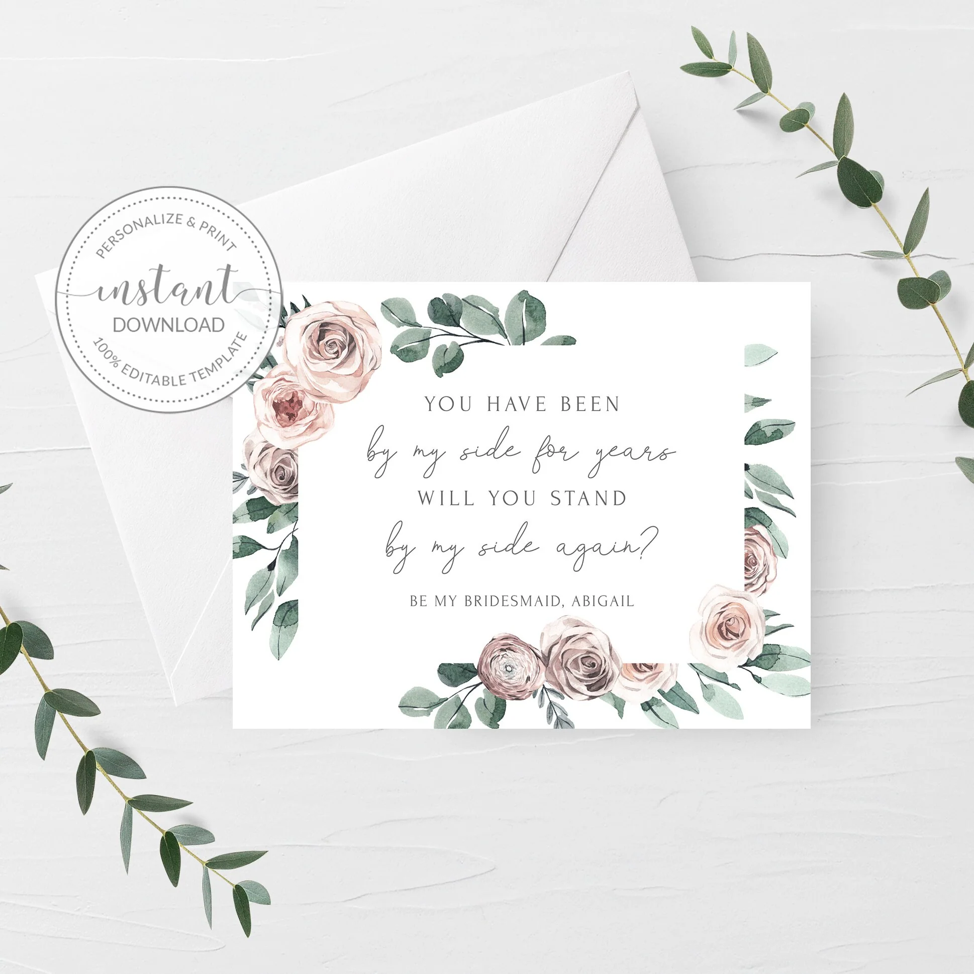 Bridesmaid Proposal Card Printable 04739