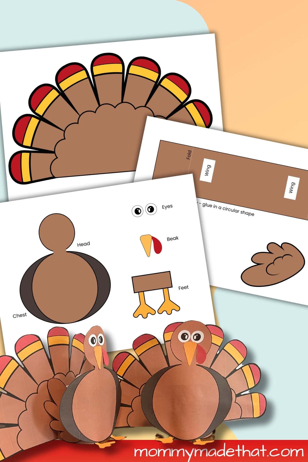 Build A 3d Turkey Printable Build A 3d Turkey Printable