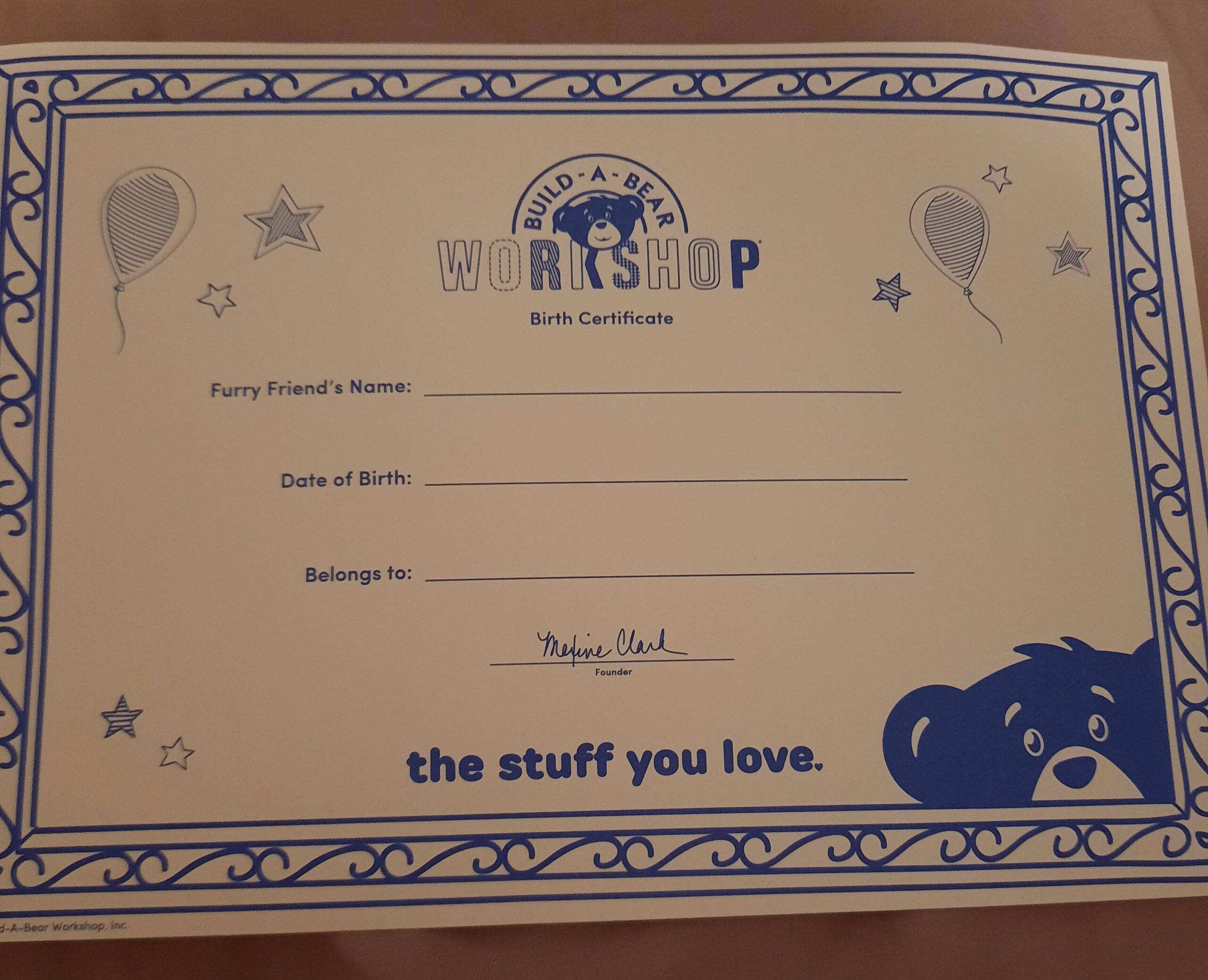 Build A Bear Uk Birth Certificate Blank Build A Bear Uk Birth Certificate Blank