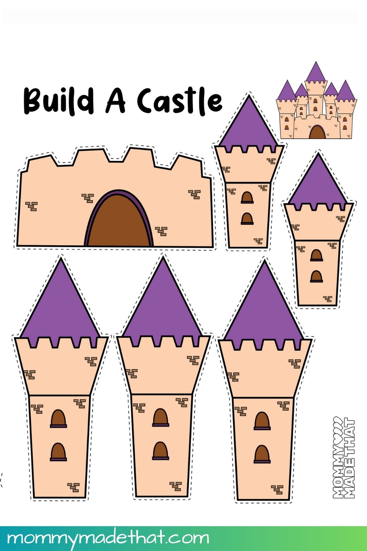 free printable 3d castle template