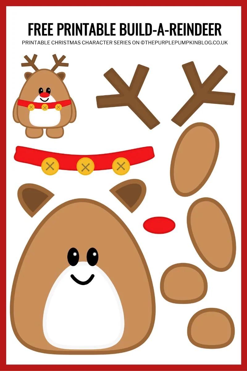 Build A Reindeer Printable Paper Reindeer Template