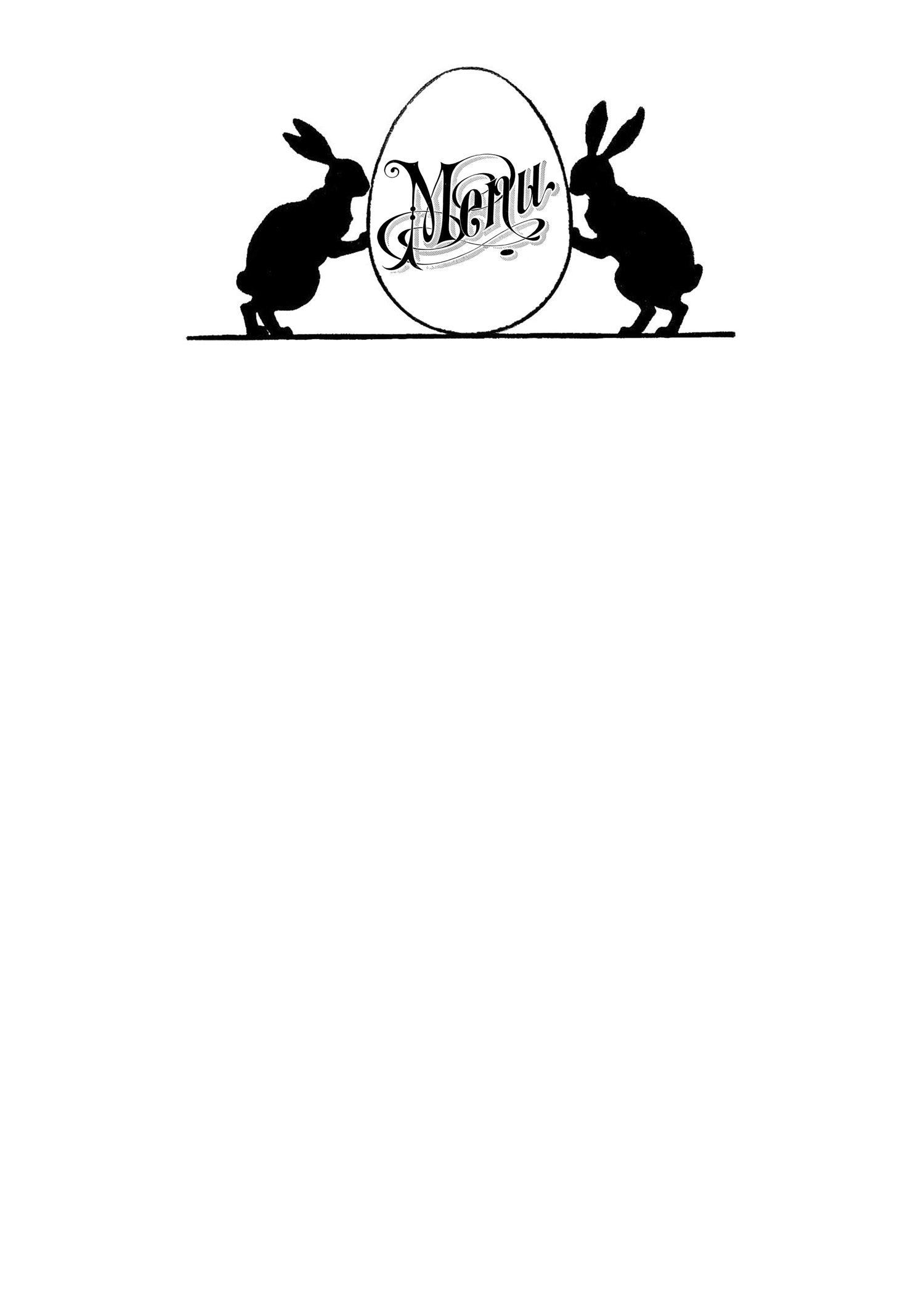 Bunny Menu Template