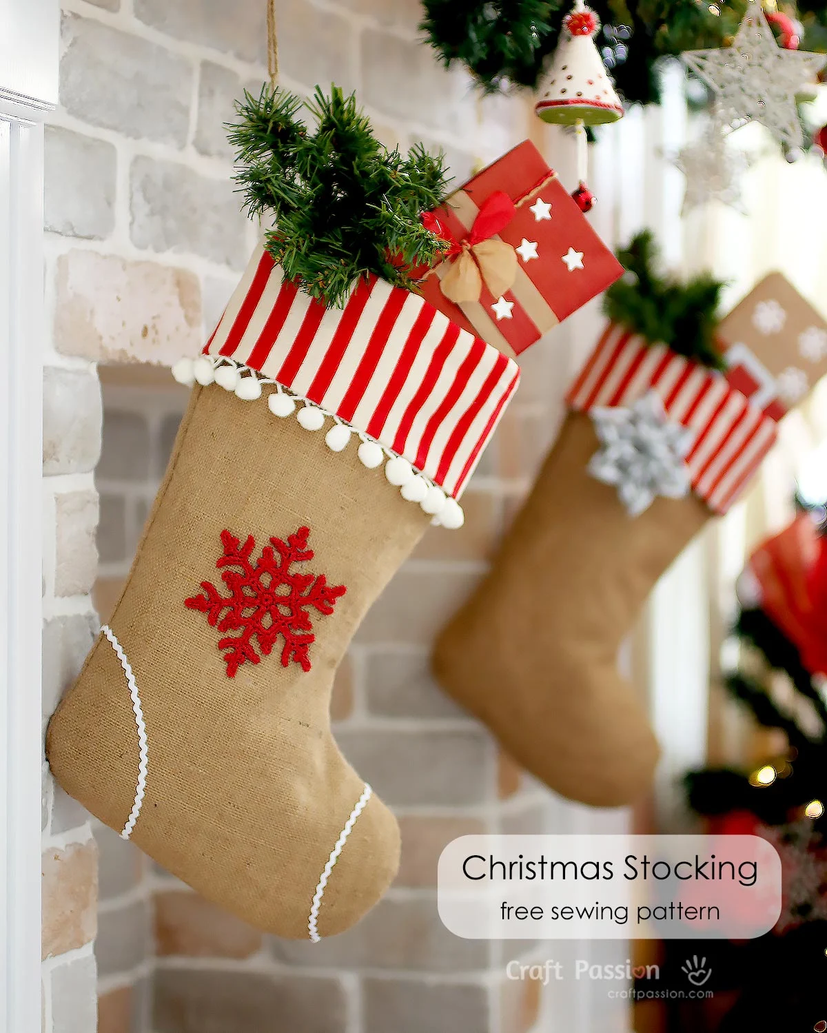Burlap Christmas Stocking