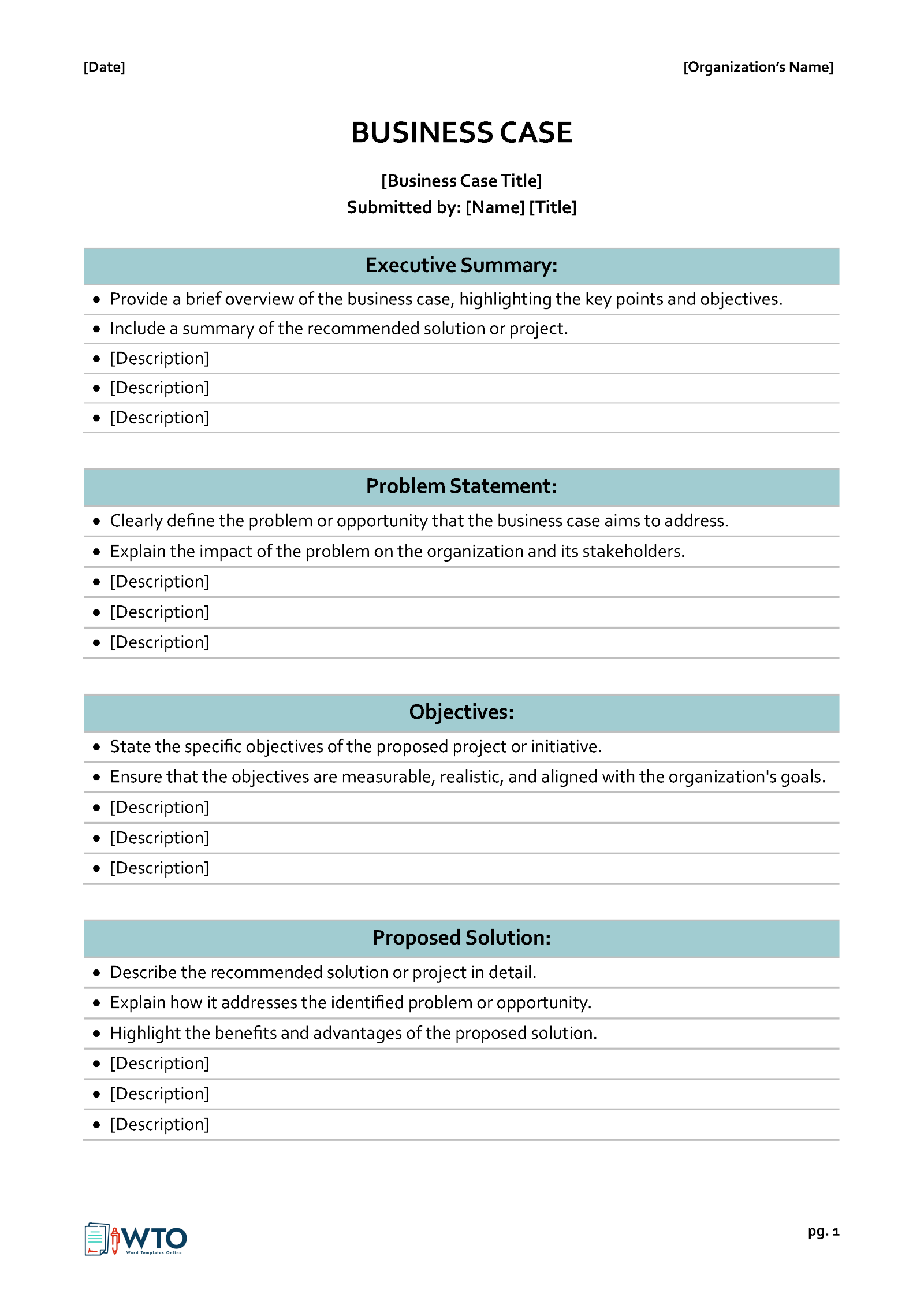 Business Case Templates