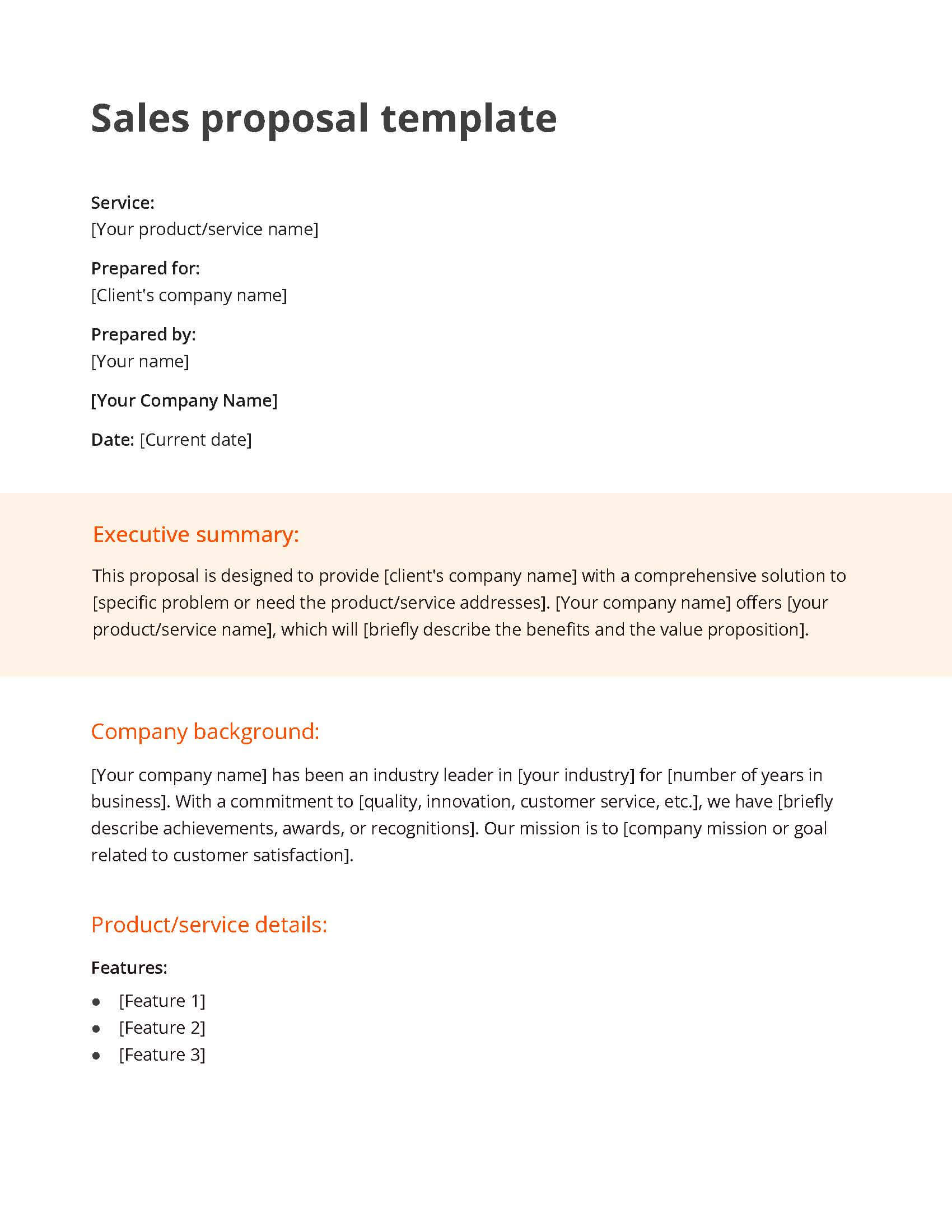 Business Proposal Template Business Proposal Template