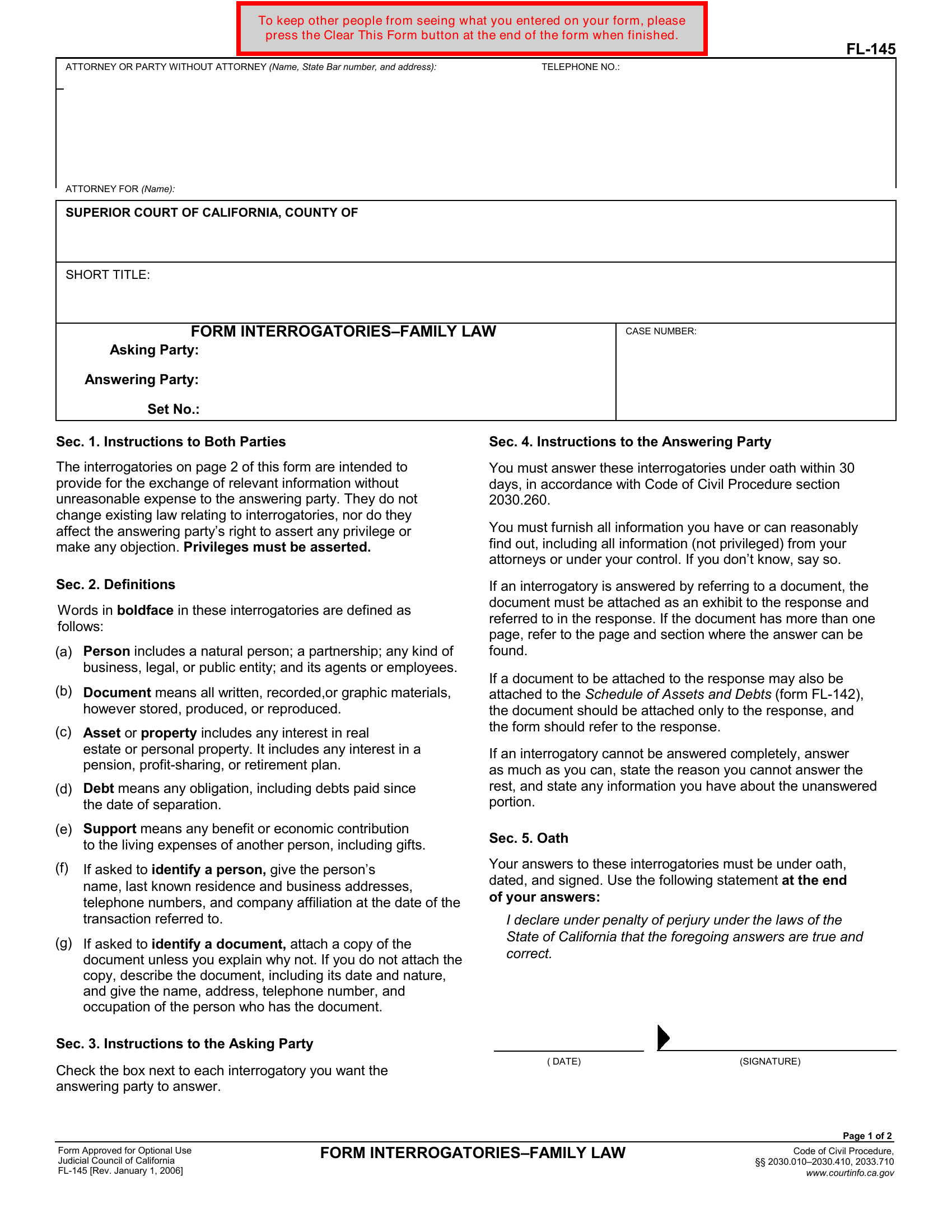 interrogatories template and sample answers interrogatories template and sample answers