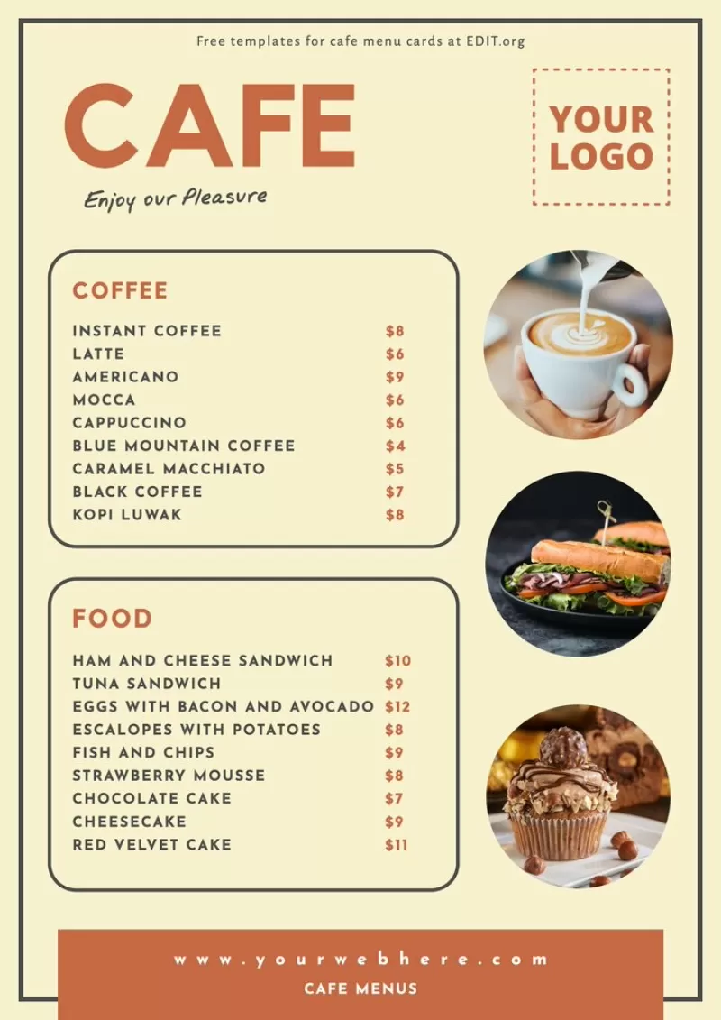 Cafe Menu Templates