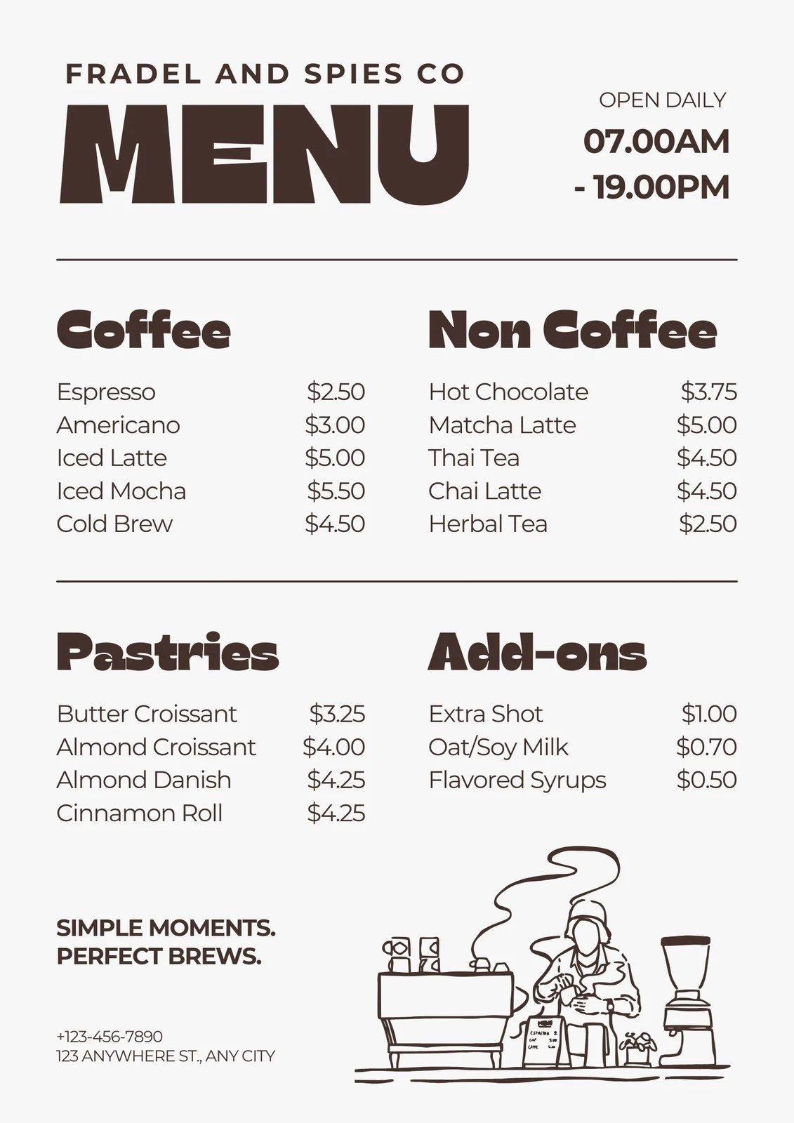 free printable cafe menu template free printable cafe menu template