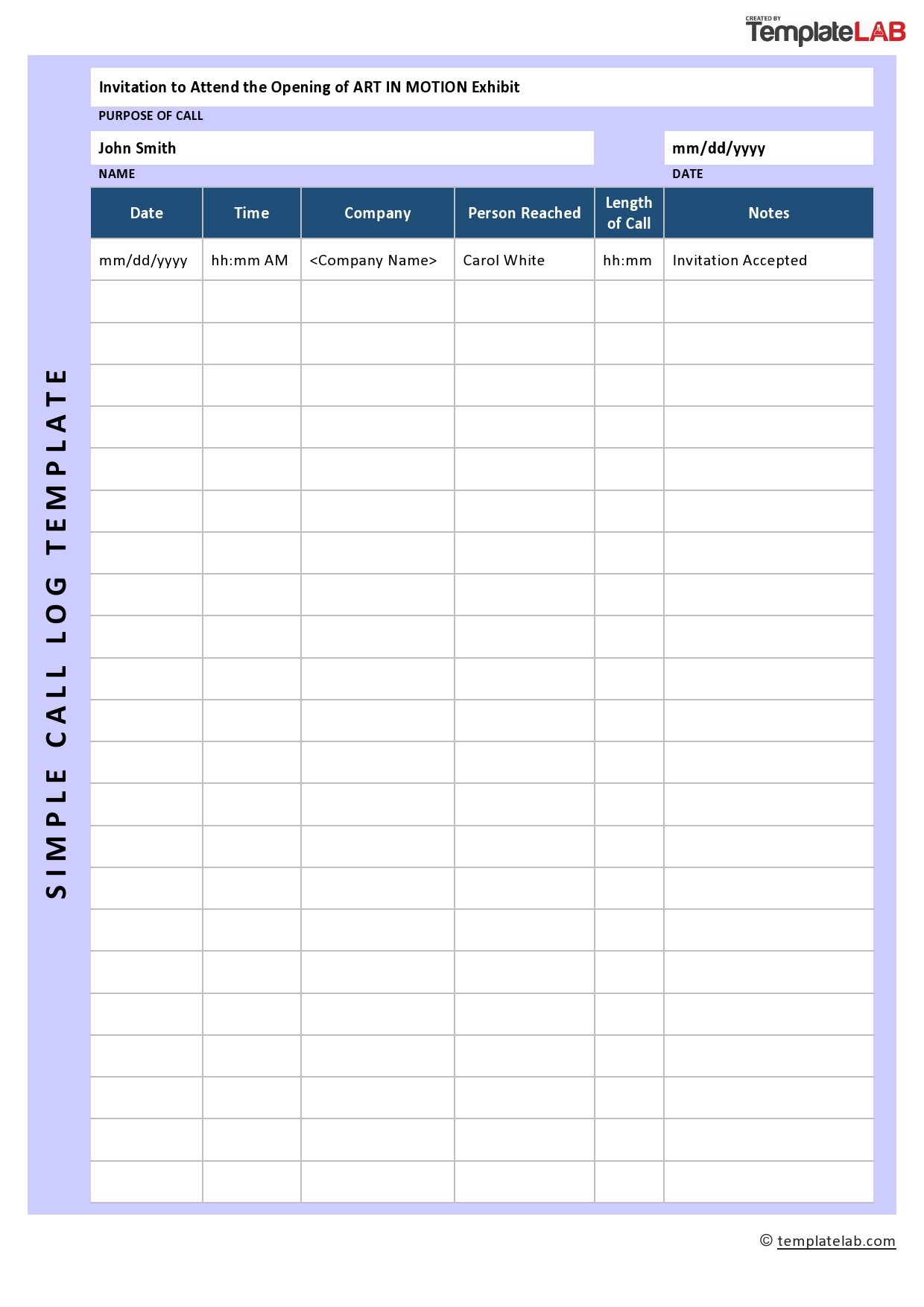 free printable call log template free printable call log template
