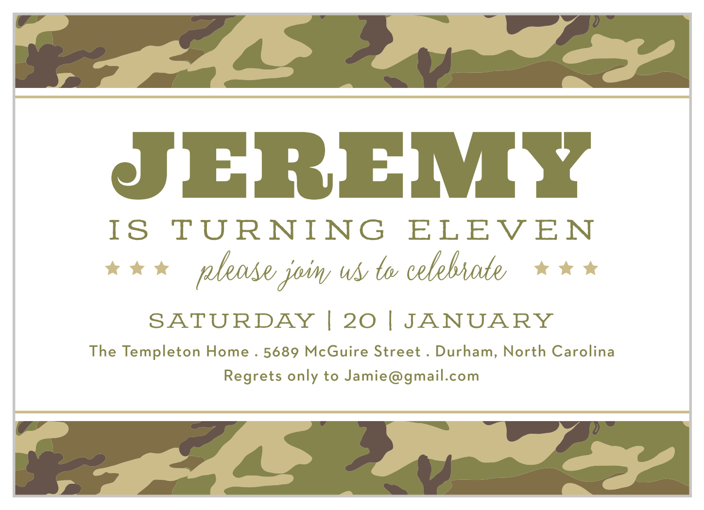 Camouglage Border Childrens Birthday Invitations Camouglage Border Childrens Birthday Invitations