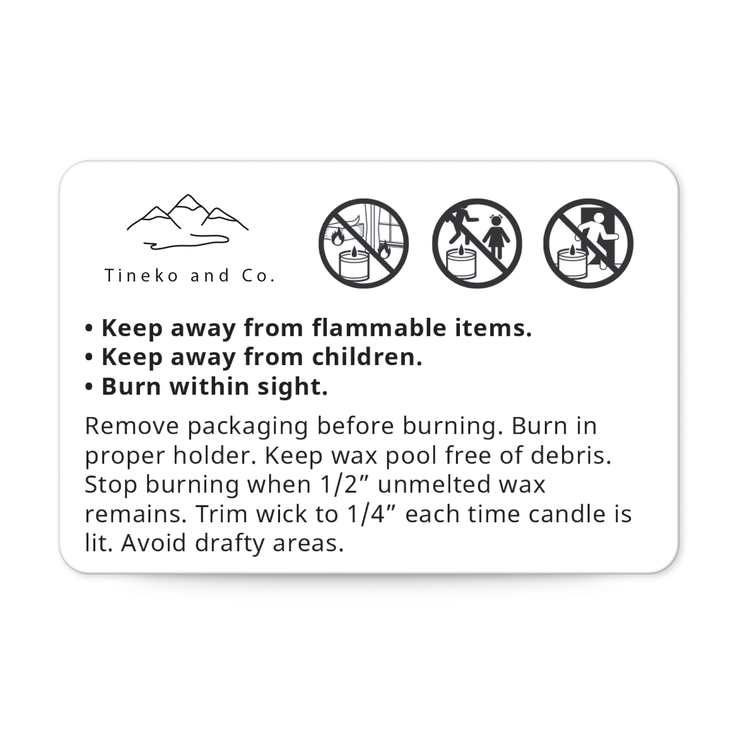 Candle Warning Safety Labels