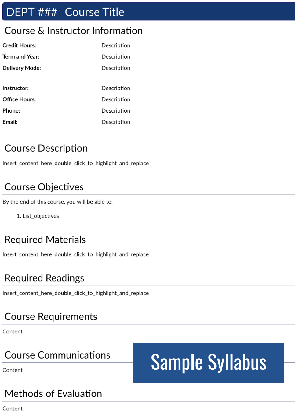 Canvas Syllabus Template
