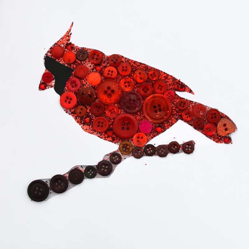 Cardinal Button Art Printable Template