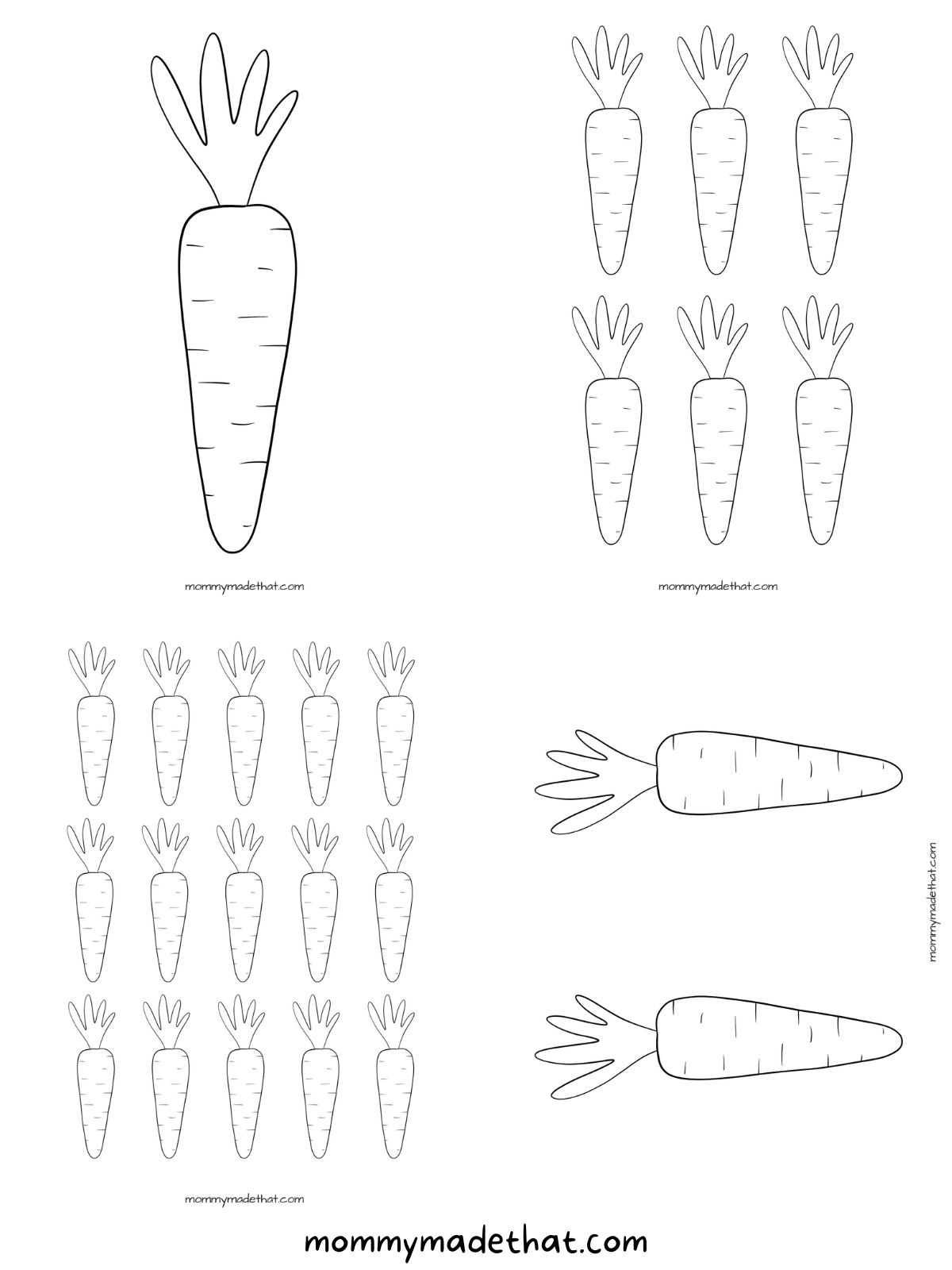free printable easter carrot template