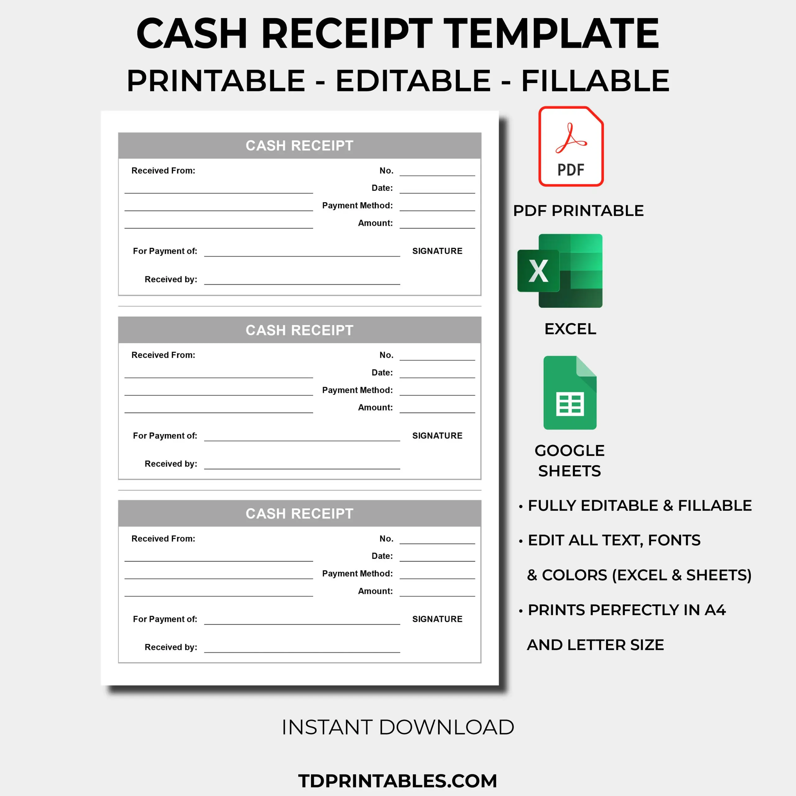 Cash Receipt Template Receipt Template