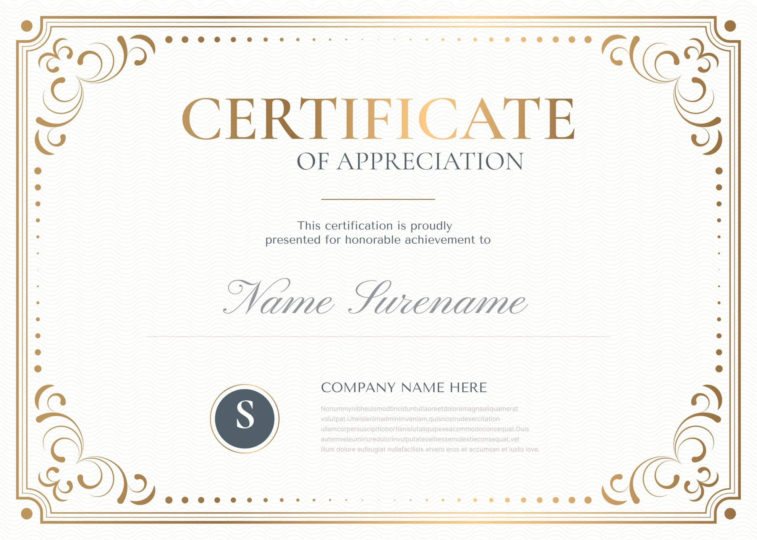 Certificate Of Appreciation Examples Certificate Of Appreciation Examples