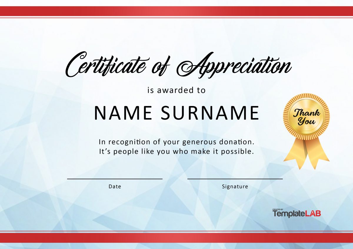 free printable donation certificate template