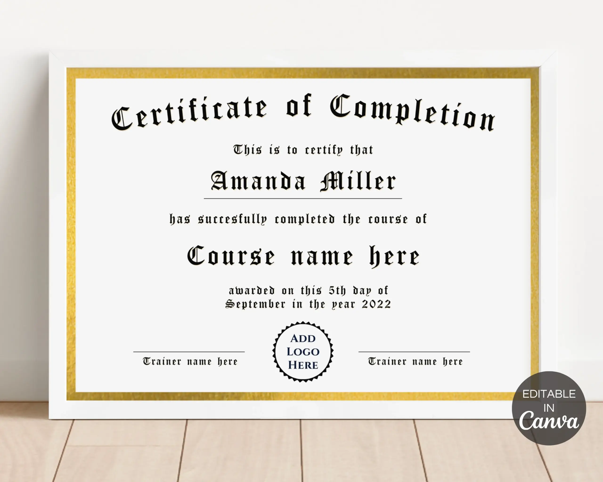 Certificate Of Completion Template Certificate Of Completion Template