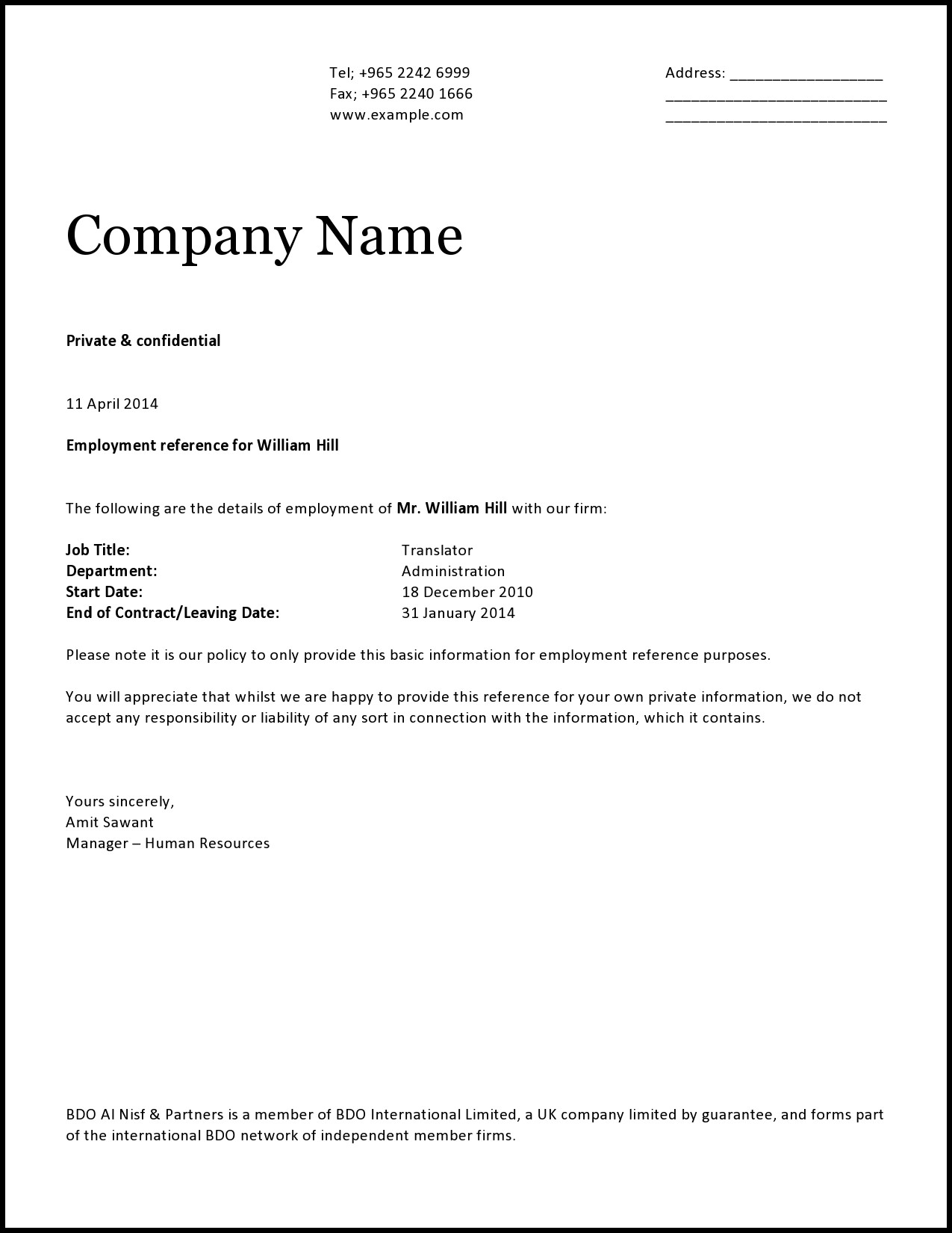 Certificate Of Employment Certificate Of Employment
