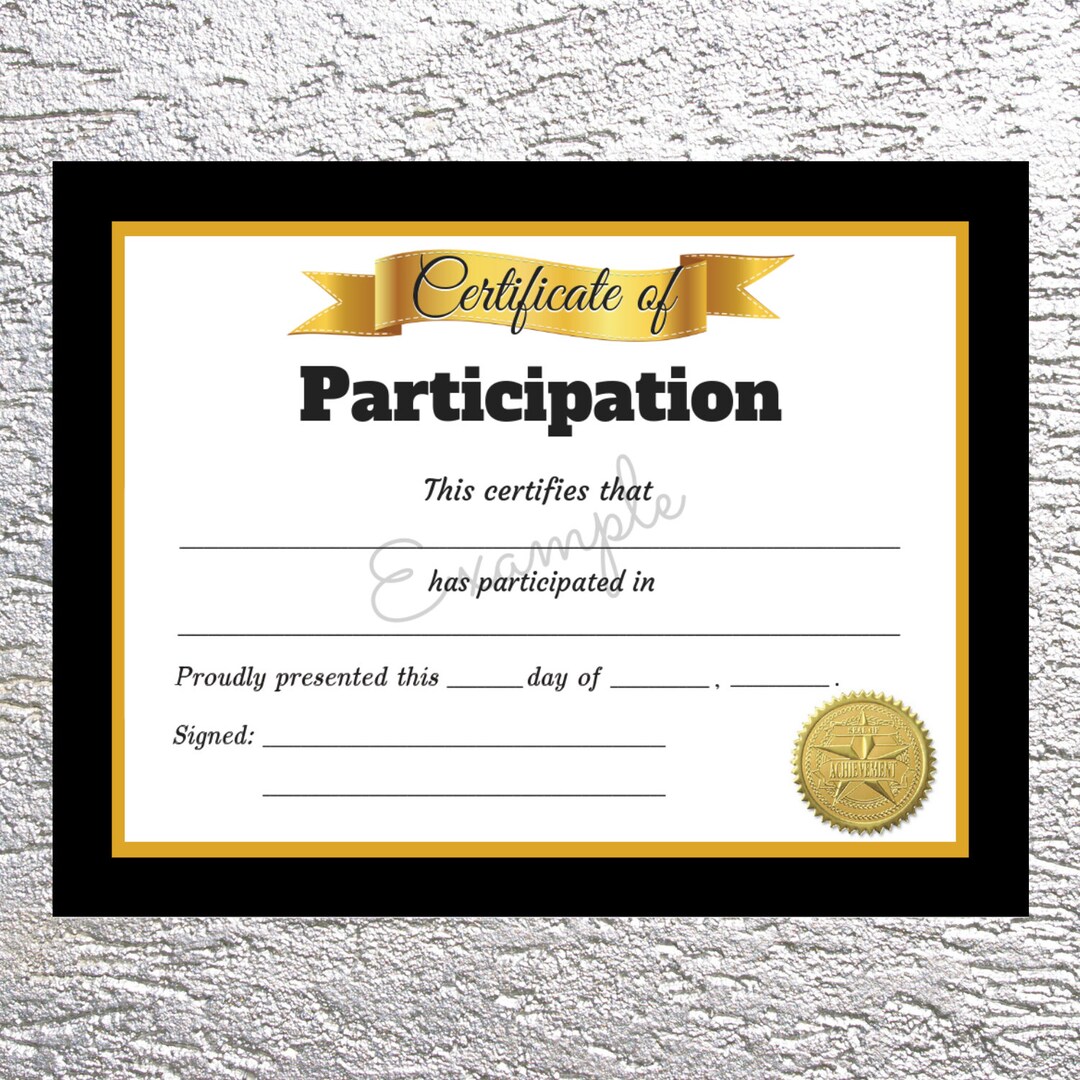 Certificate Of Participation