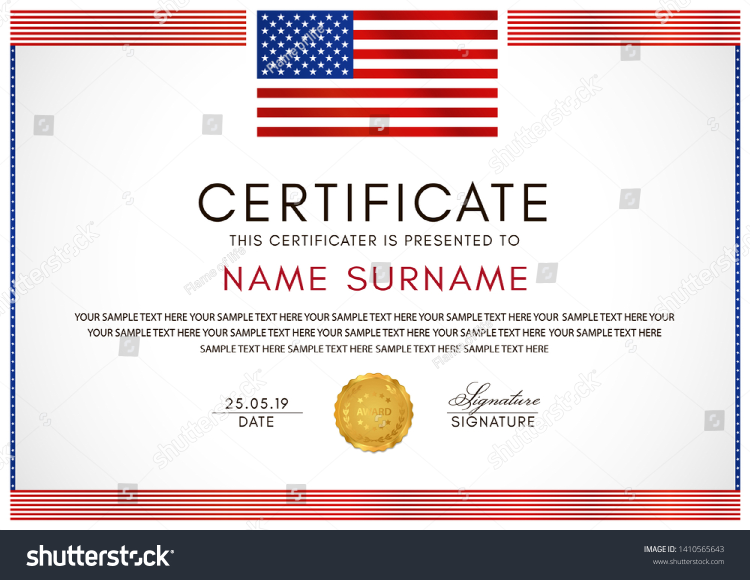 Certificate Template American Flag Usa Frame 1410565643 Certificate Template American Flag Usa Frame 1410565643