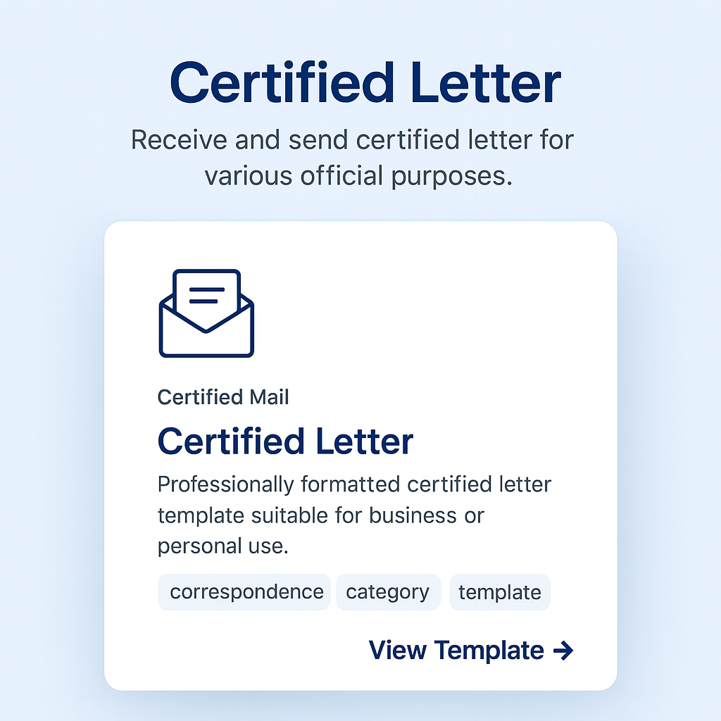 Certified Letter Template