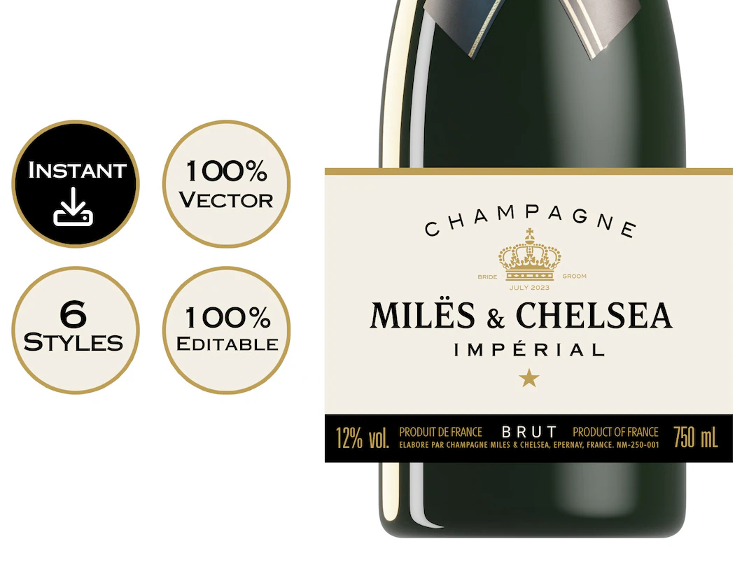 Champagne Label Easy To Customize Champagne Label Easy To Customize